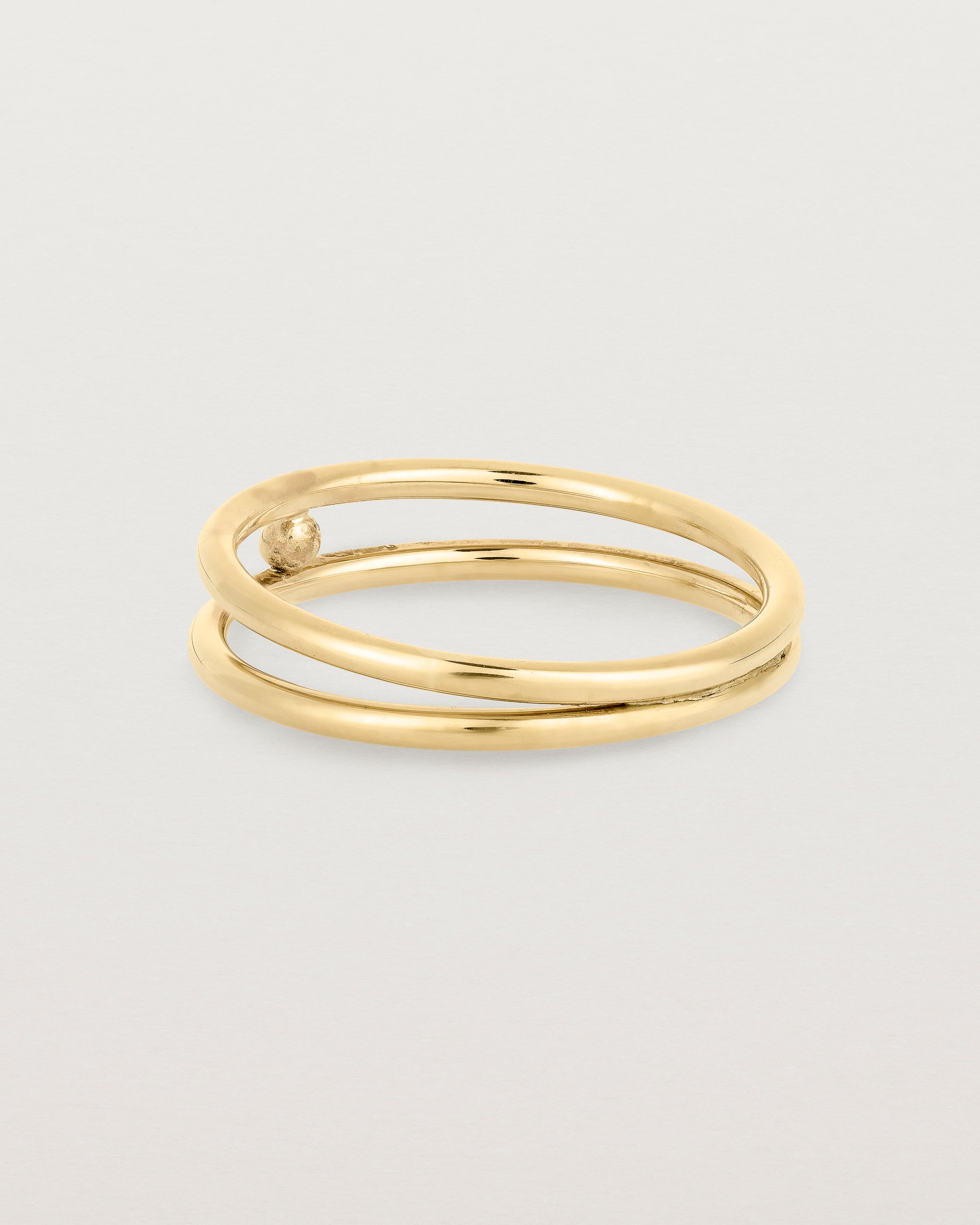 Back view of the Double Reliquum Ring in Yellow Gold.