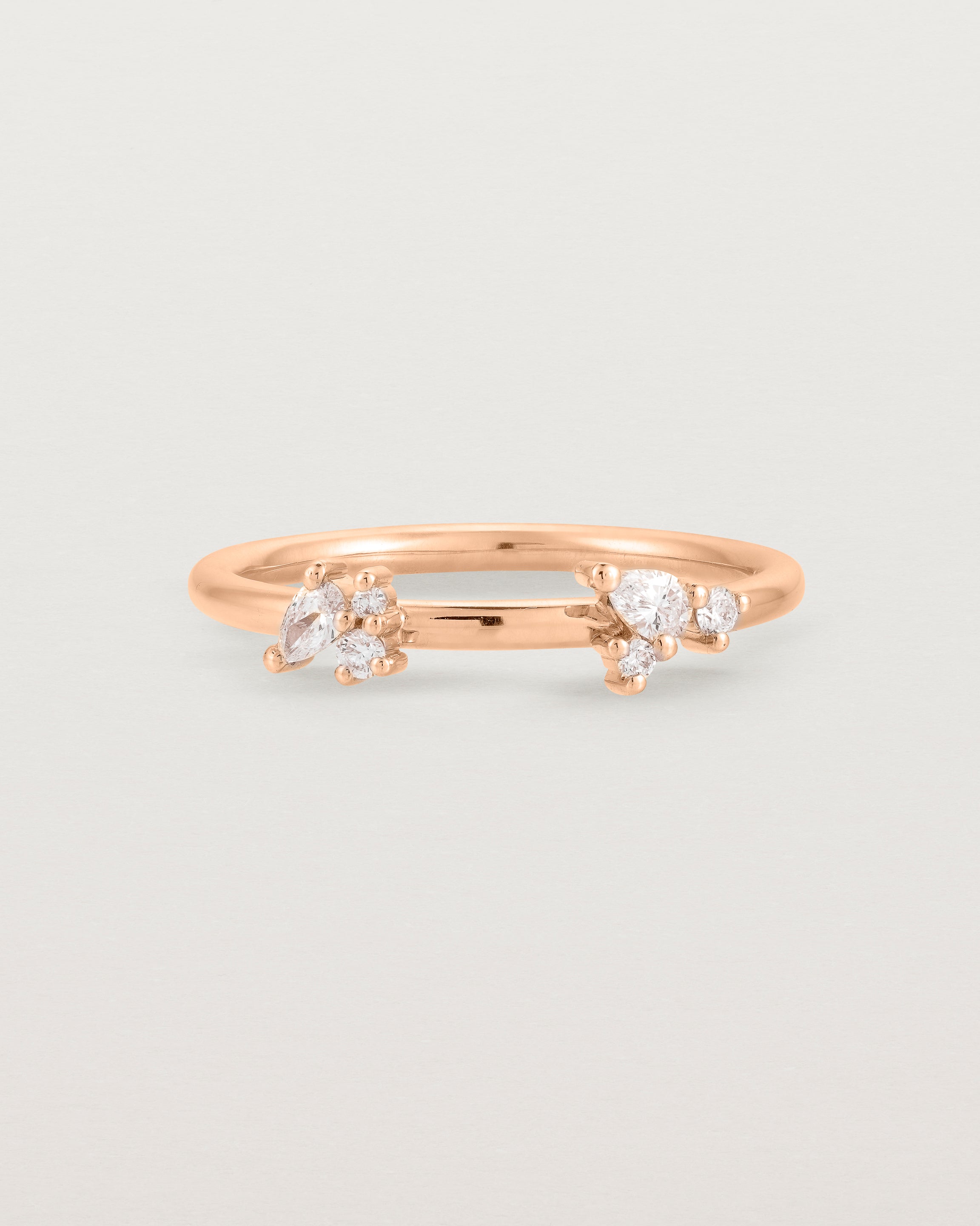 Front view of the Etta Cluster Ring | Diamonds in Rose Gold.