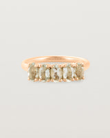 Front view of the Fiore Wrap Ring | Green Amethyst | Rose Gold.