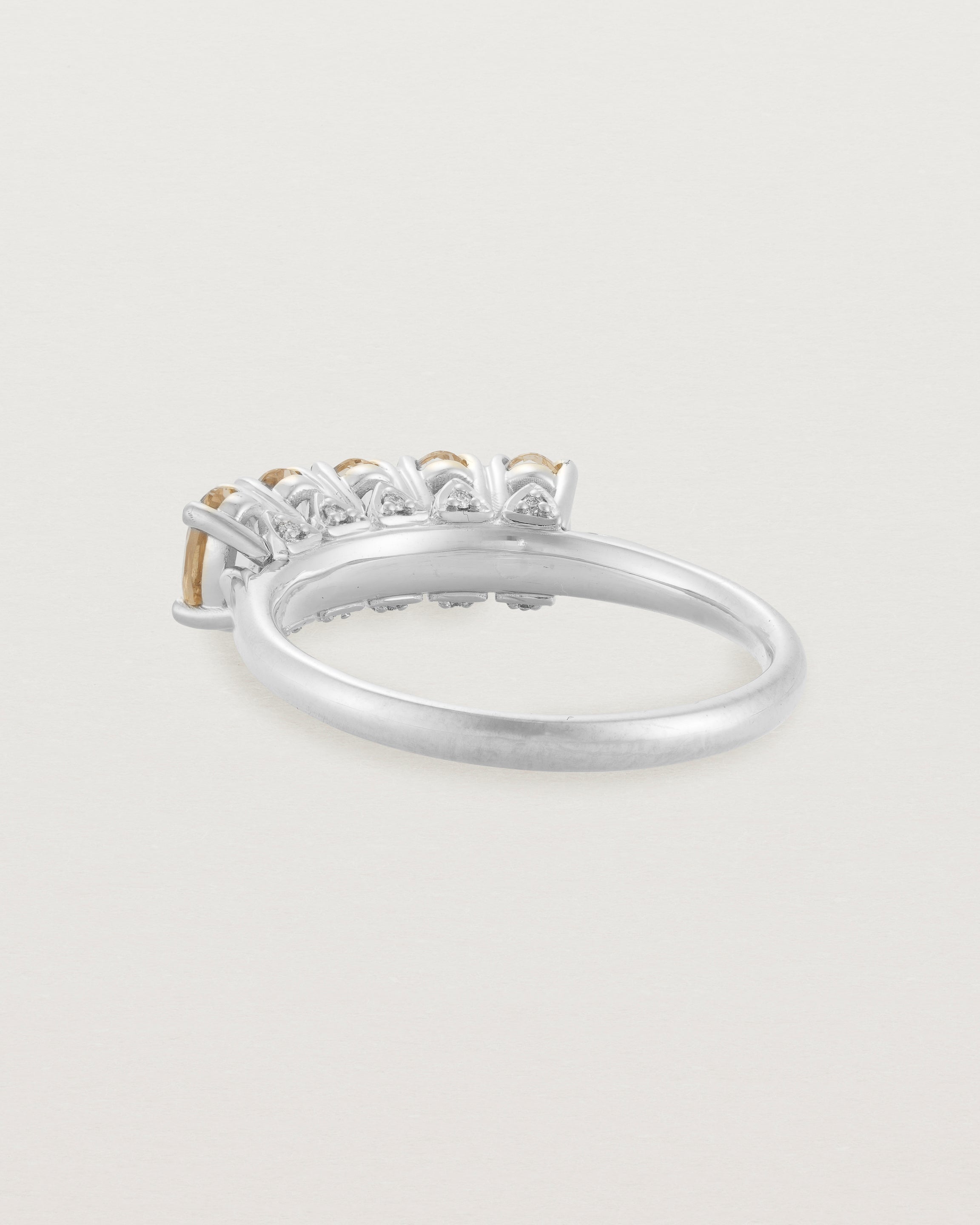 Back view of the Fiore Wrap Ring | Savannah Sunstone | White Gold.