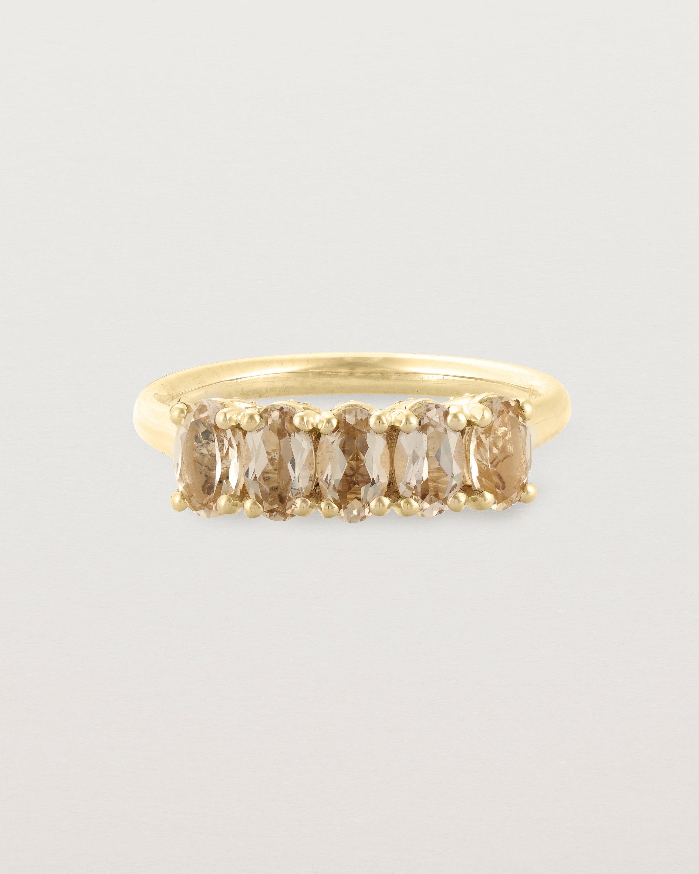 Front view of the Fiore Wrap Ring | Savannah Sunstone | Yellow Gold.