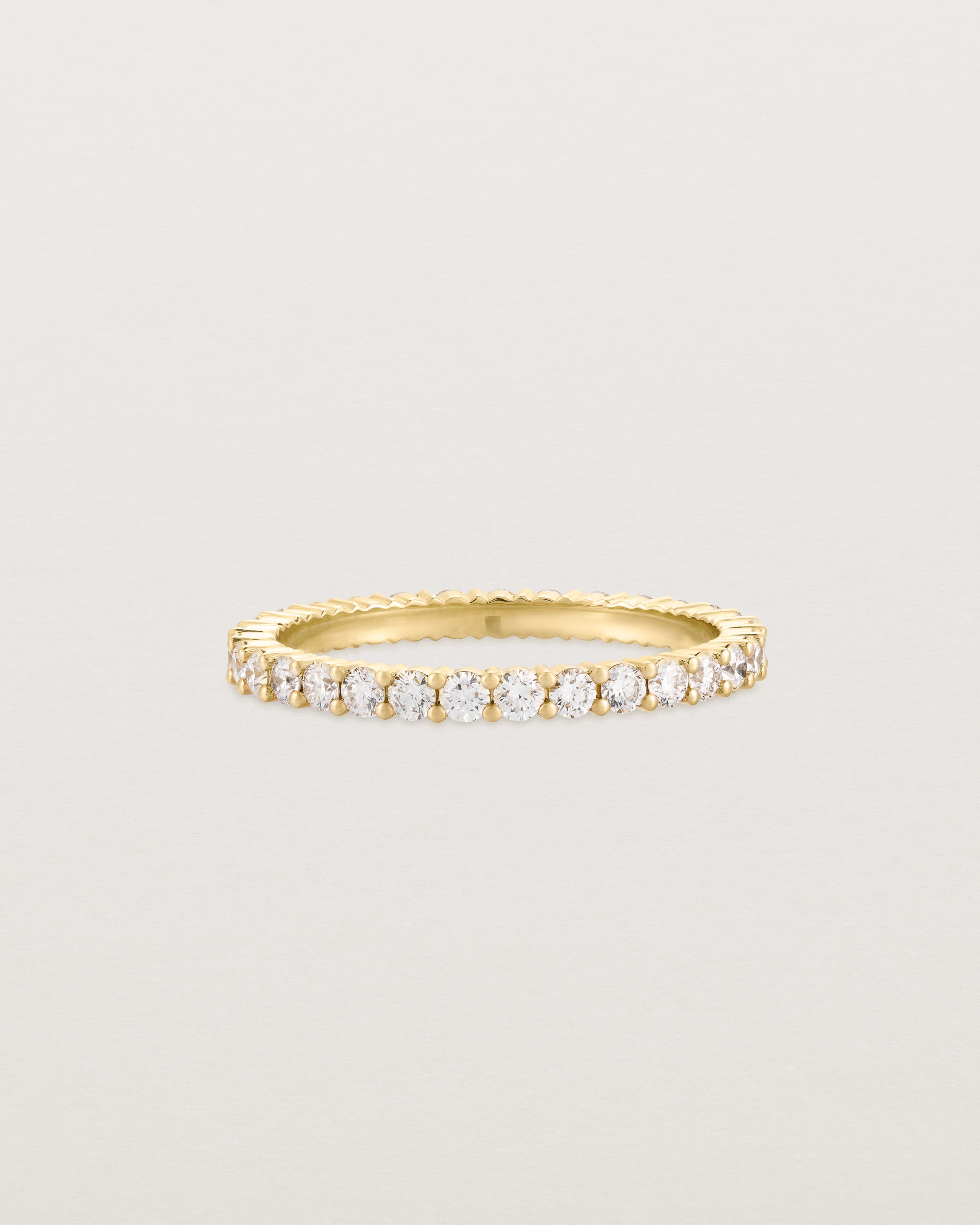 Front view of the Grace Ring | White Diamonds in Yellow Gold.