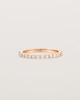 Front view of the Grace Ring | White Diamonds in Rose Gold.