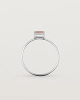 Standing view of the Horizontal Baguette Ring | Smokey Quartz in Sterling Silver.
