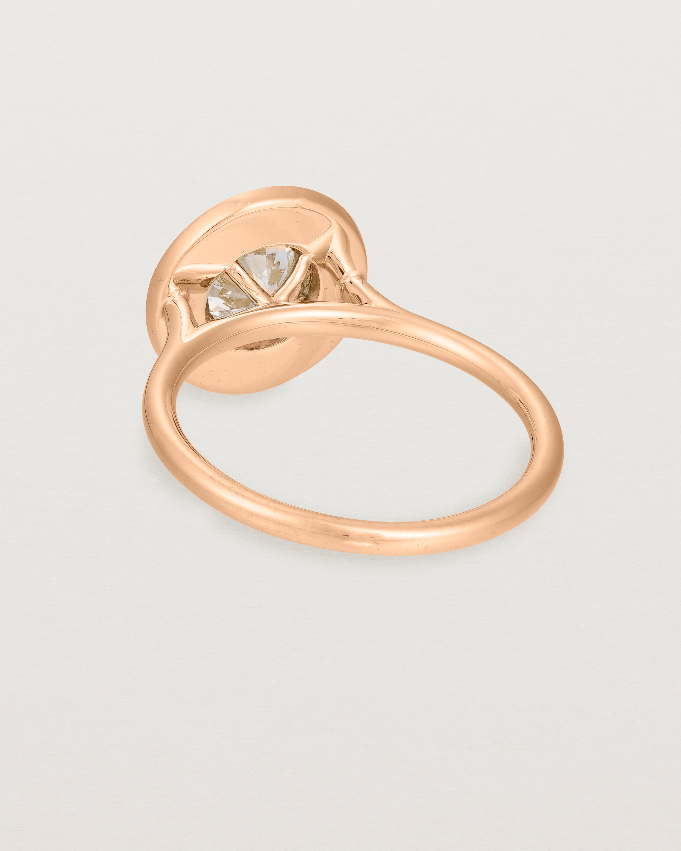 Back view of the Imogen Halo Ring | Laboratory Grown Diamonds in Rose Gold.
