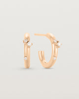 Front view of the Inés Hoops | Diamonds | Rose Gold.