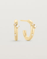 Front view of the Inés Hoops | Diamonds | Yellow Gold.