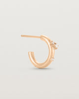 Side view of the Inés Hoops | Diamonds | Rose Gold.