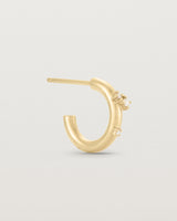 Side view of the Inés Hoops | Diamonds | Yellow Gold.