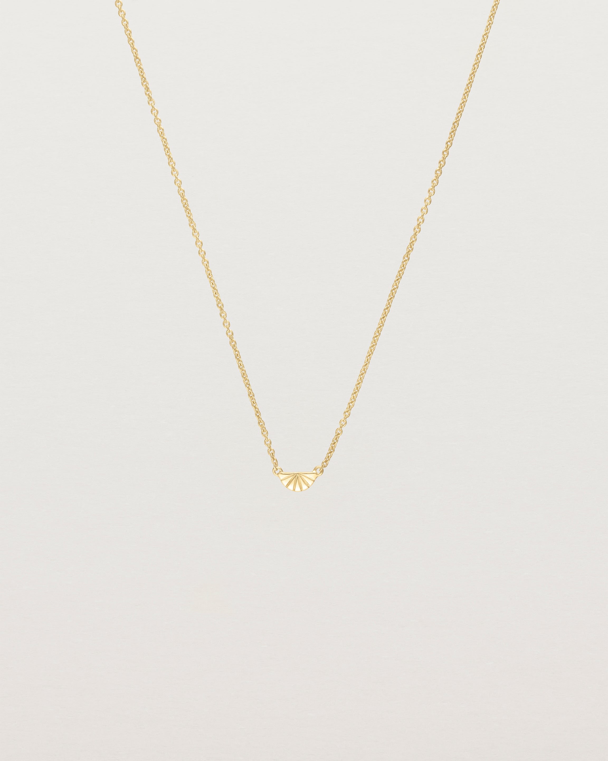 Front view of the Jia Necklace in Yellow Gold.