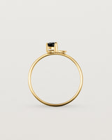 Standing view of the Jia Stone Ring | Black Spinel in Yellow Gold.