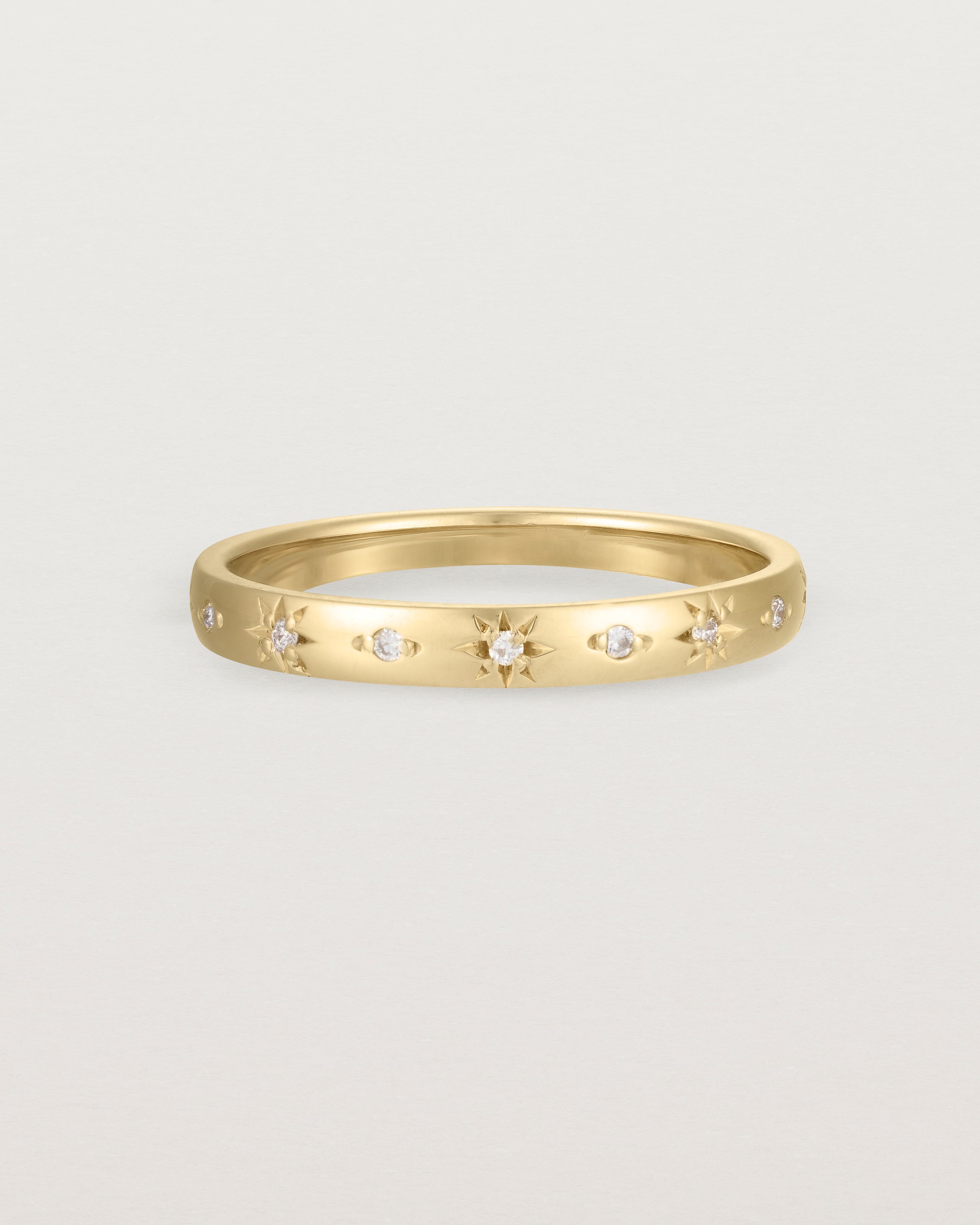 Front view of the Leilani Ring | Diamonds | Yellow Gold.