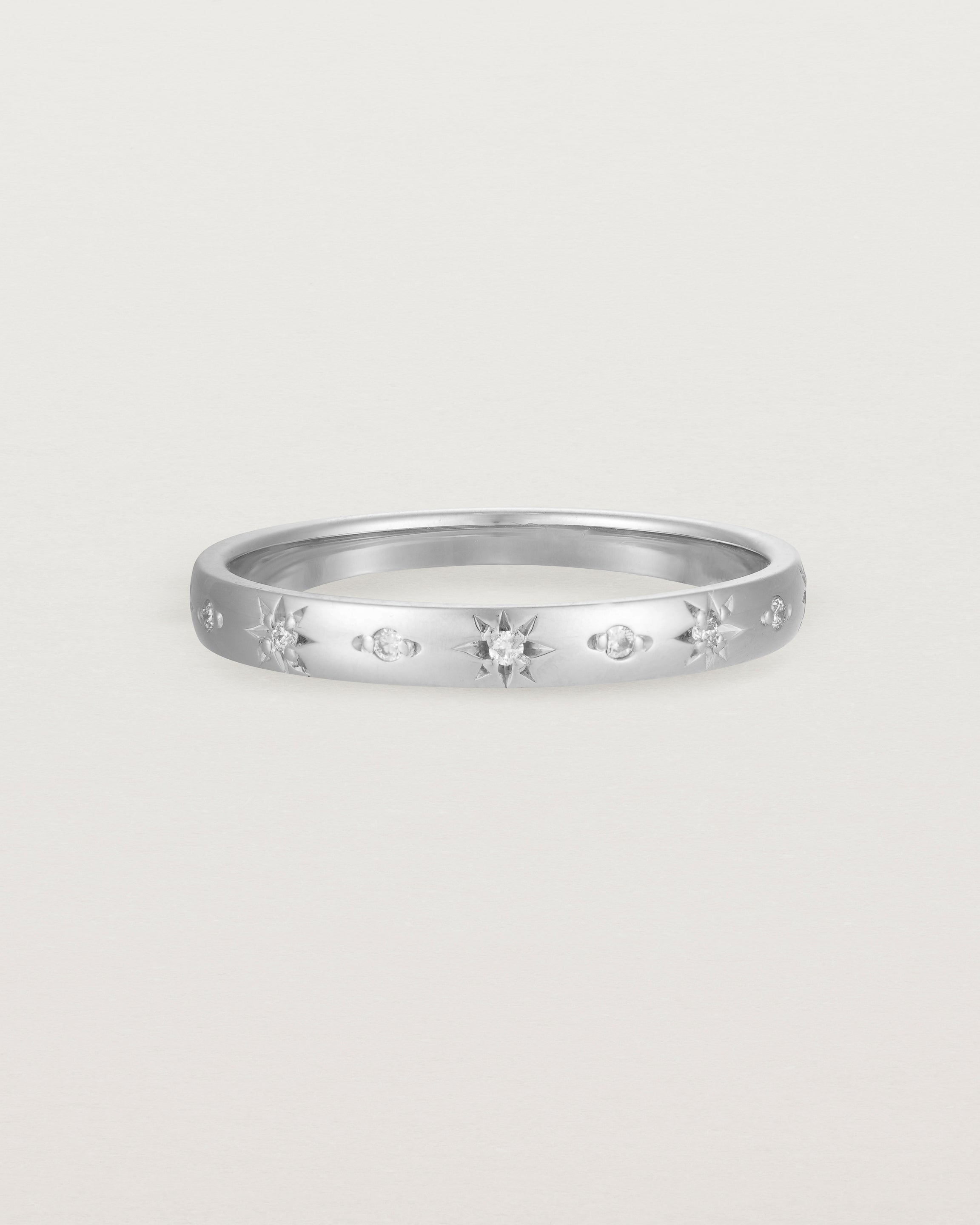 Front view of the Leilani Ring | Diamonds | White Gold.