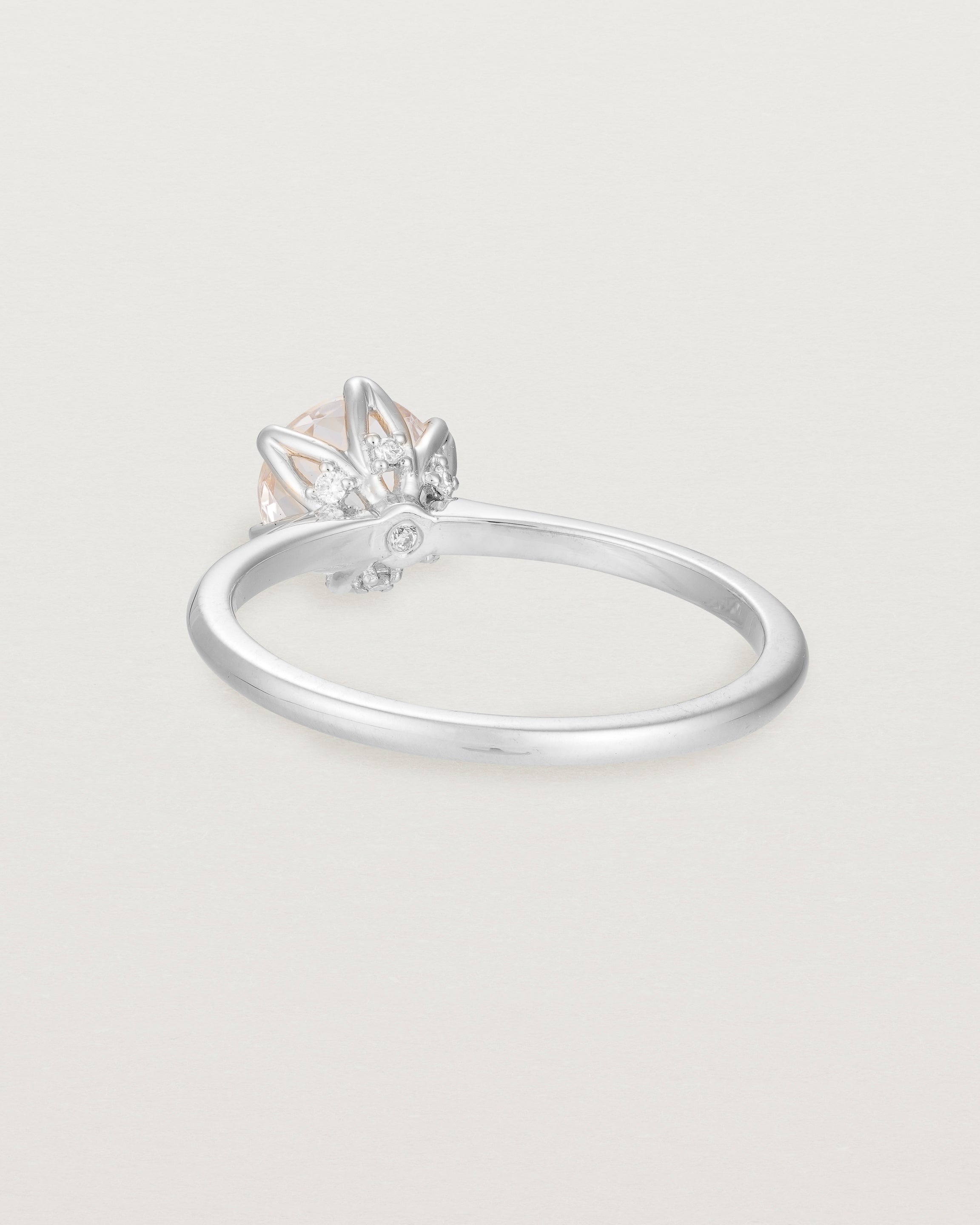 Back view of the Mandala Solitaire Ring | Morganite & Diamonds | White Gold.