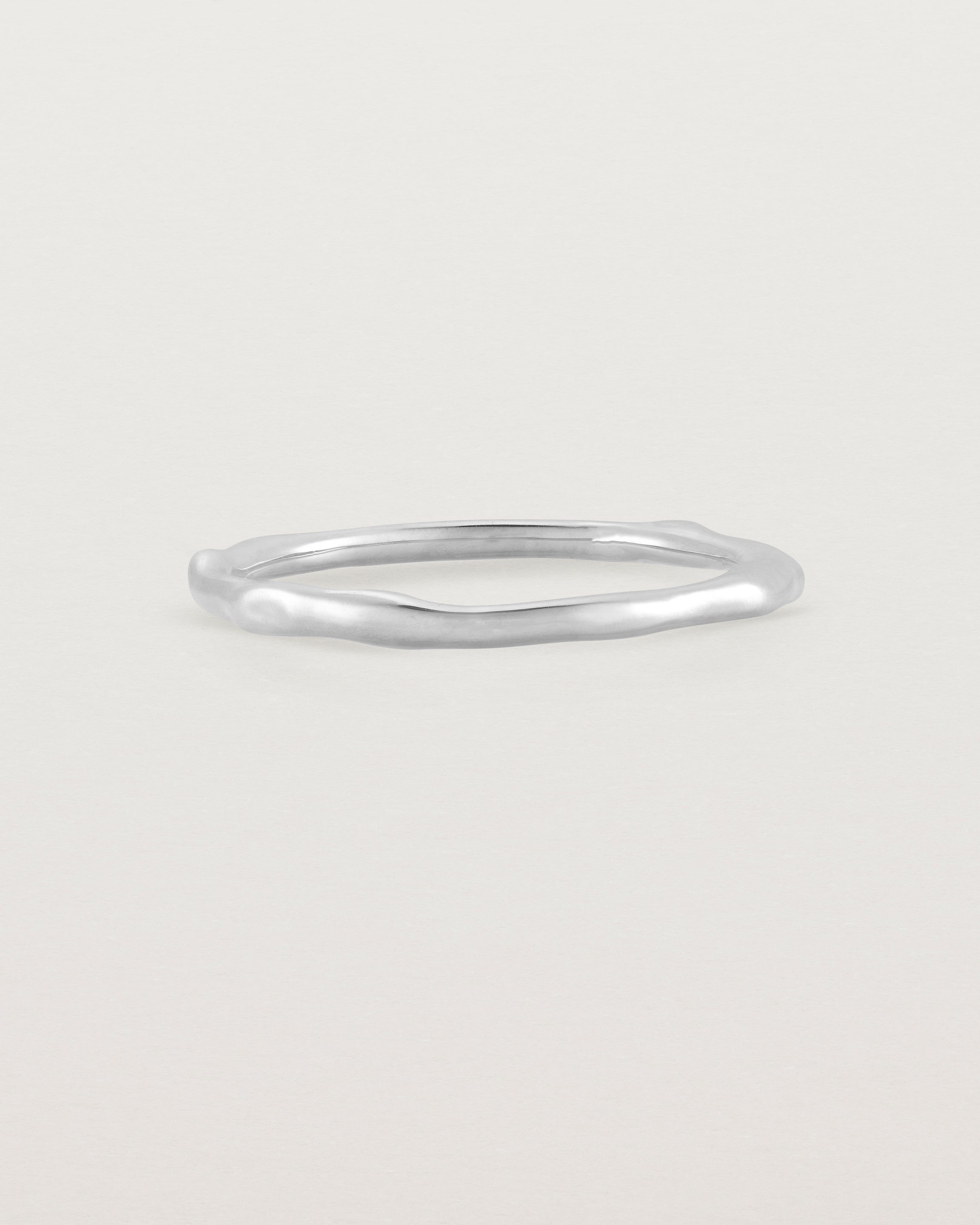 Front view of the Organic Stacking Ring in White Gold