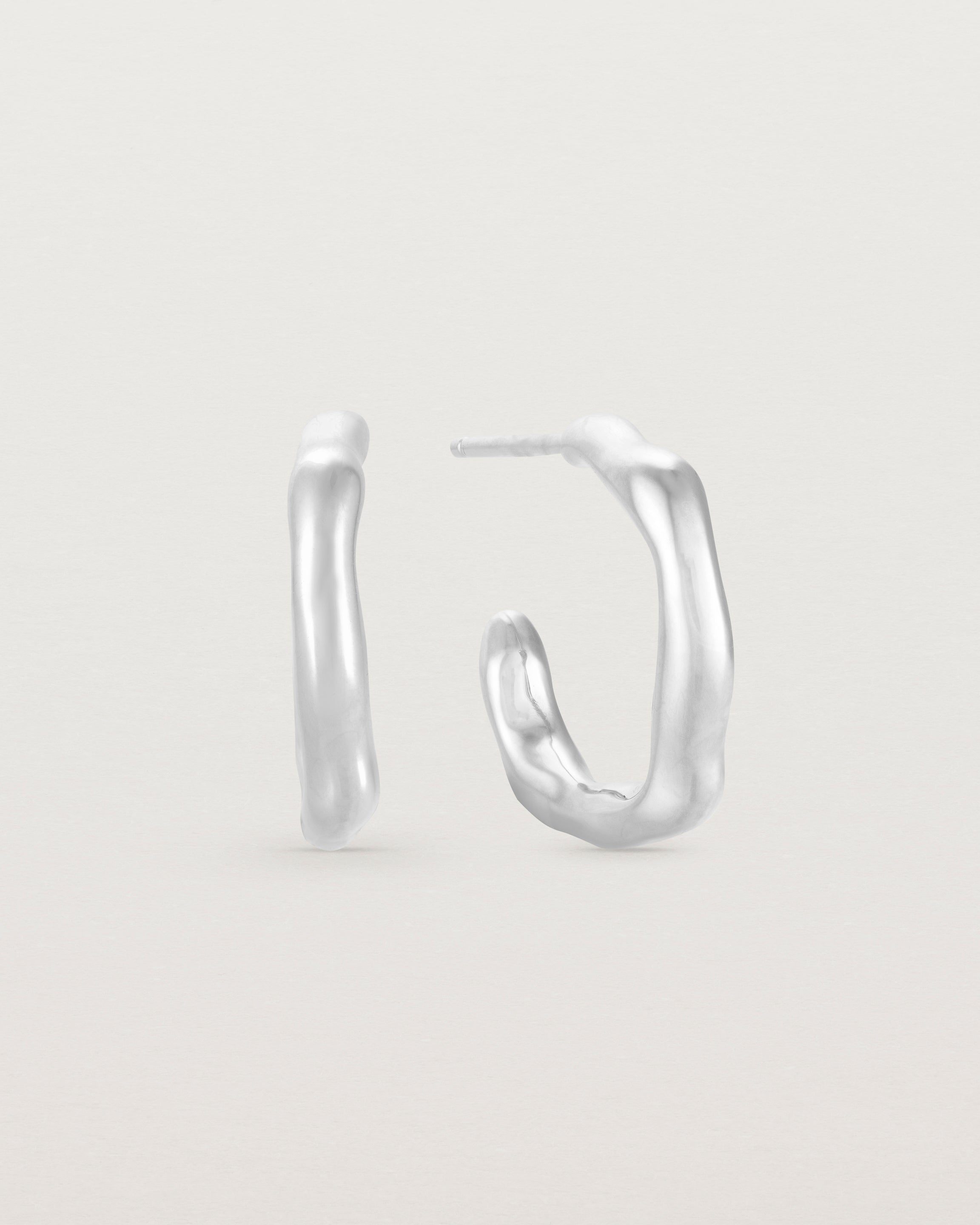 A pair of Organic Hoops | Sterling Silver.