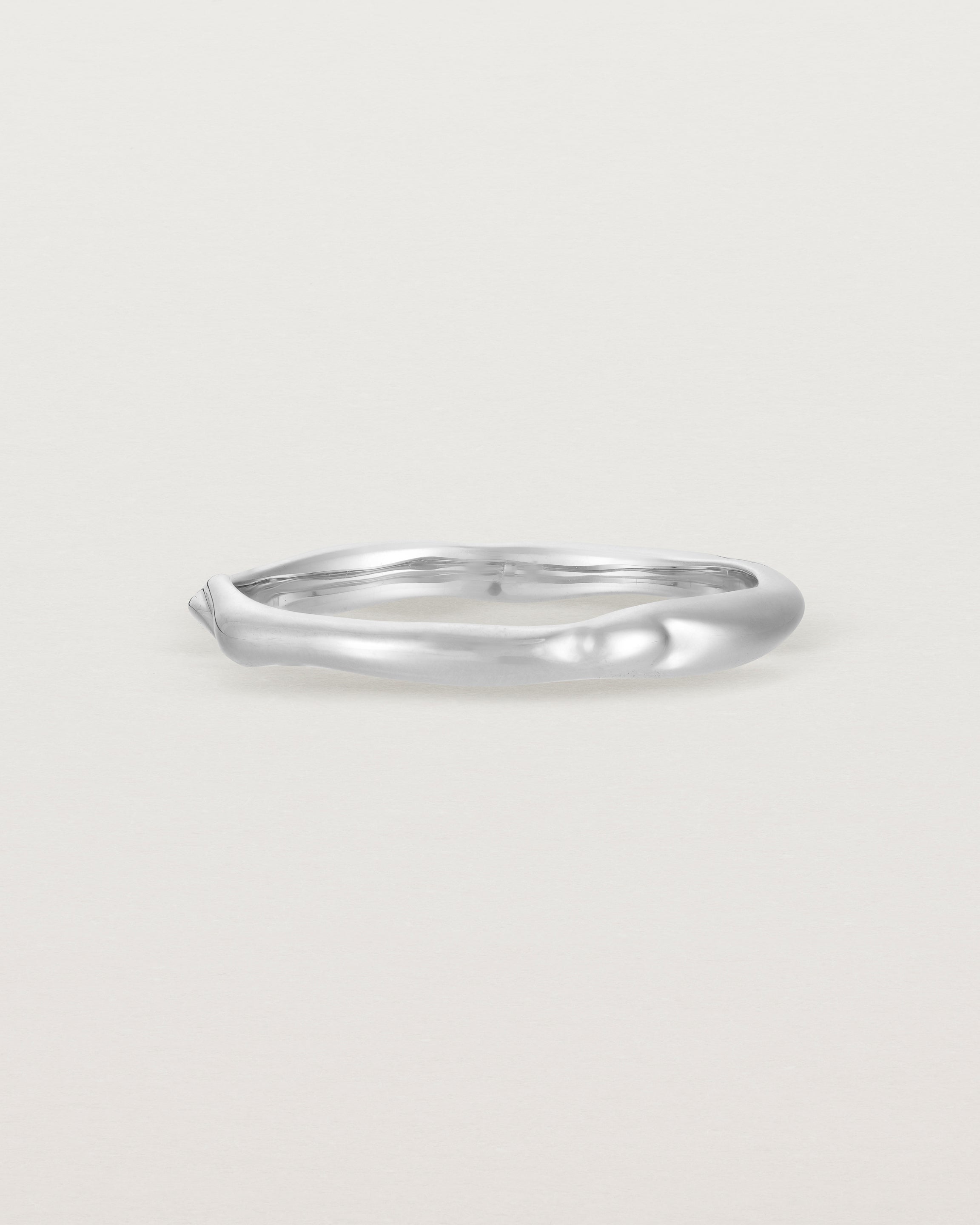 Organic Wedding Ring | 2mm | White Gold | Natalie Marie Jewellery