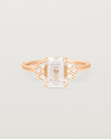 Front view of the Posie Ring | Morganite & Diamonds | Rose Gold.