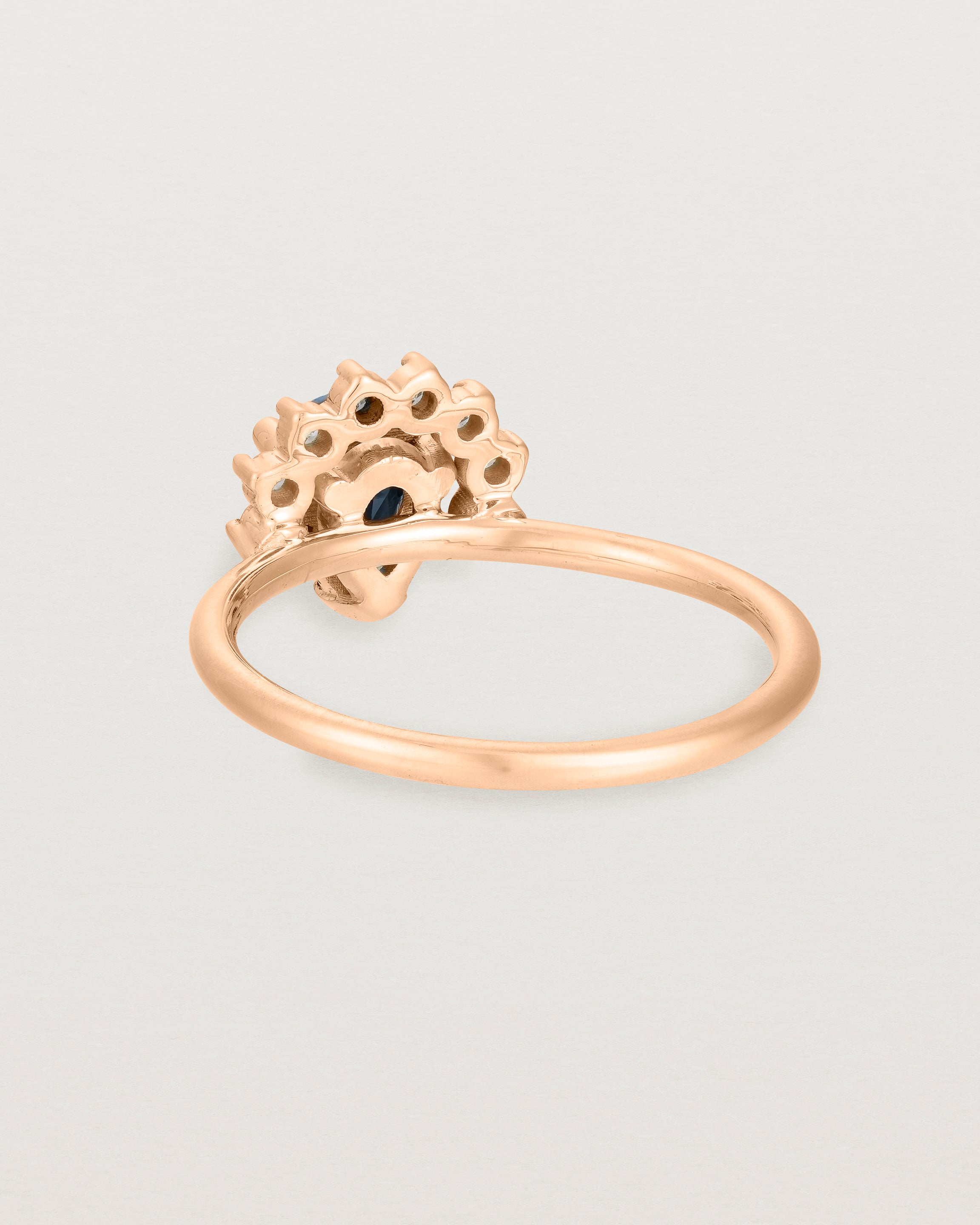 Back view of the Posie Ring | Rutilated Quartz & Diamonds | Rose Gold.
