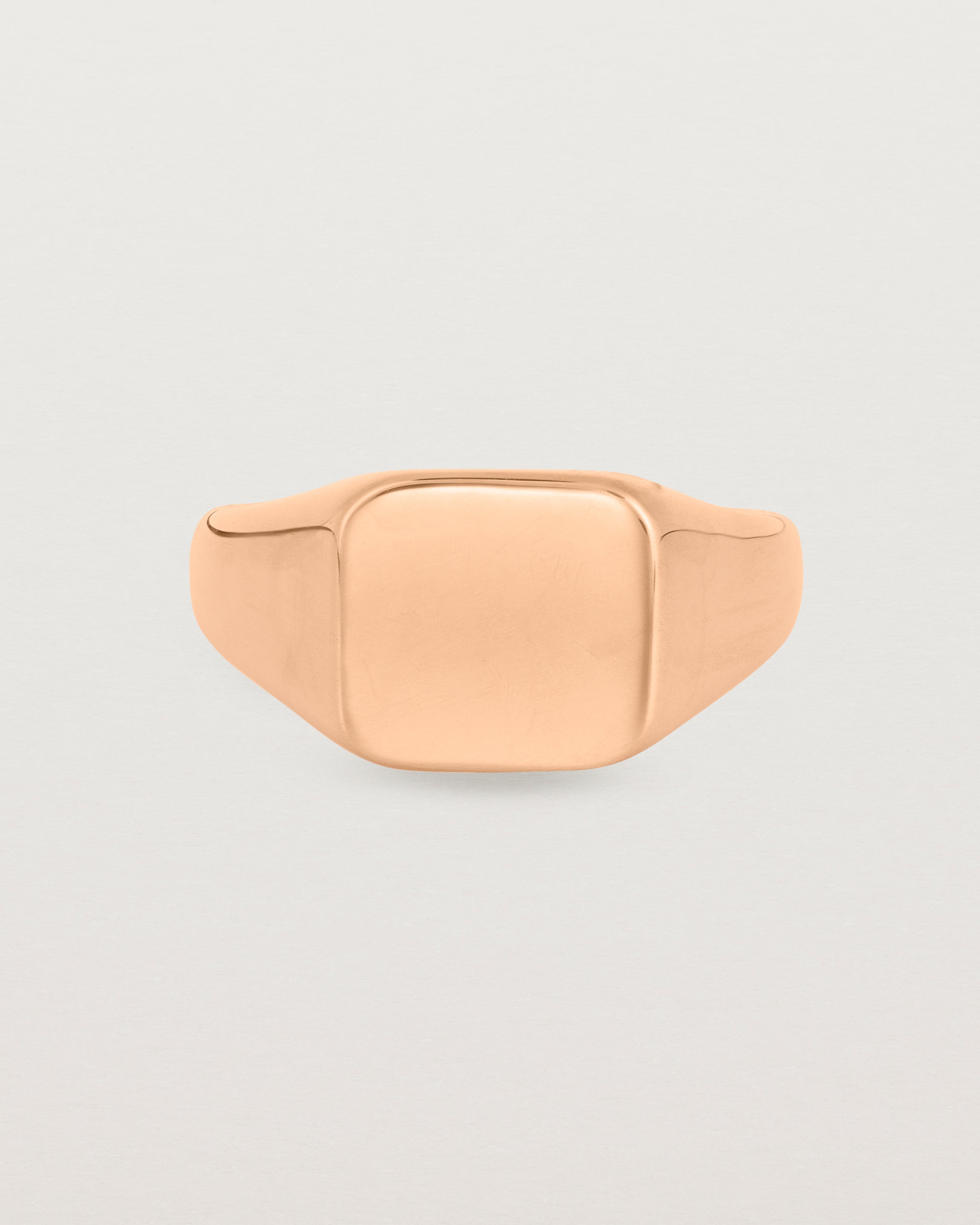 Front view of the Sempré Signet Ring in Rose Gold.