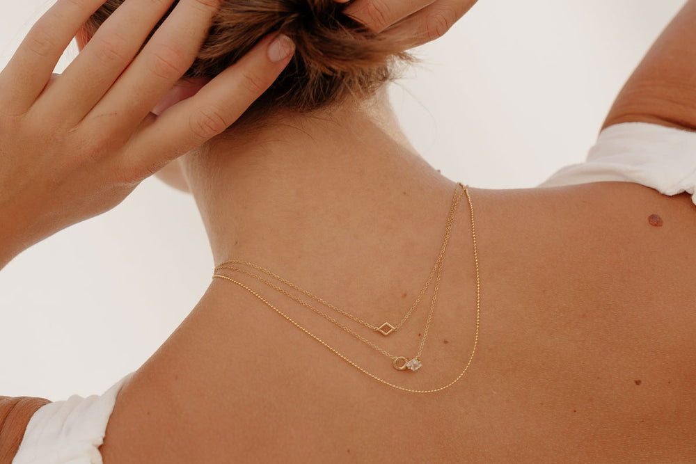 A guide to layering necklaces. Curated by Ash Grats