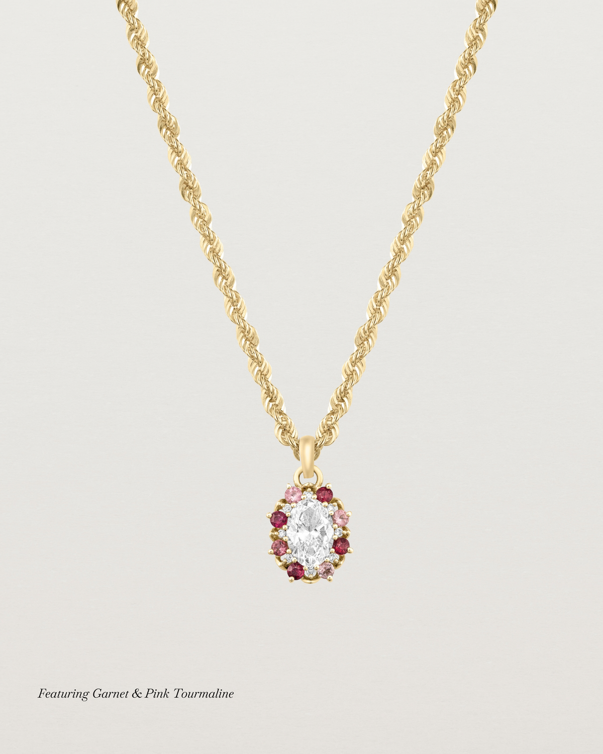 Eirene Halo Necklace | Laboratory Grown Diamonds & Birthstones