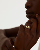 Cascade Square Profile Wedding Ring | Sapphires