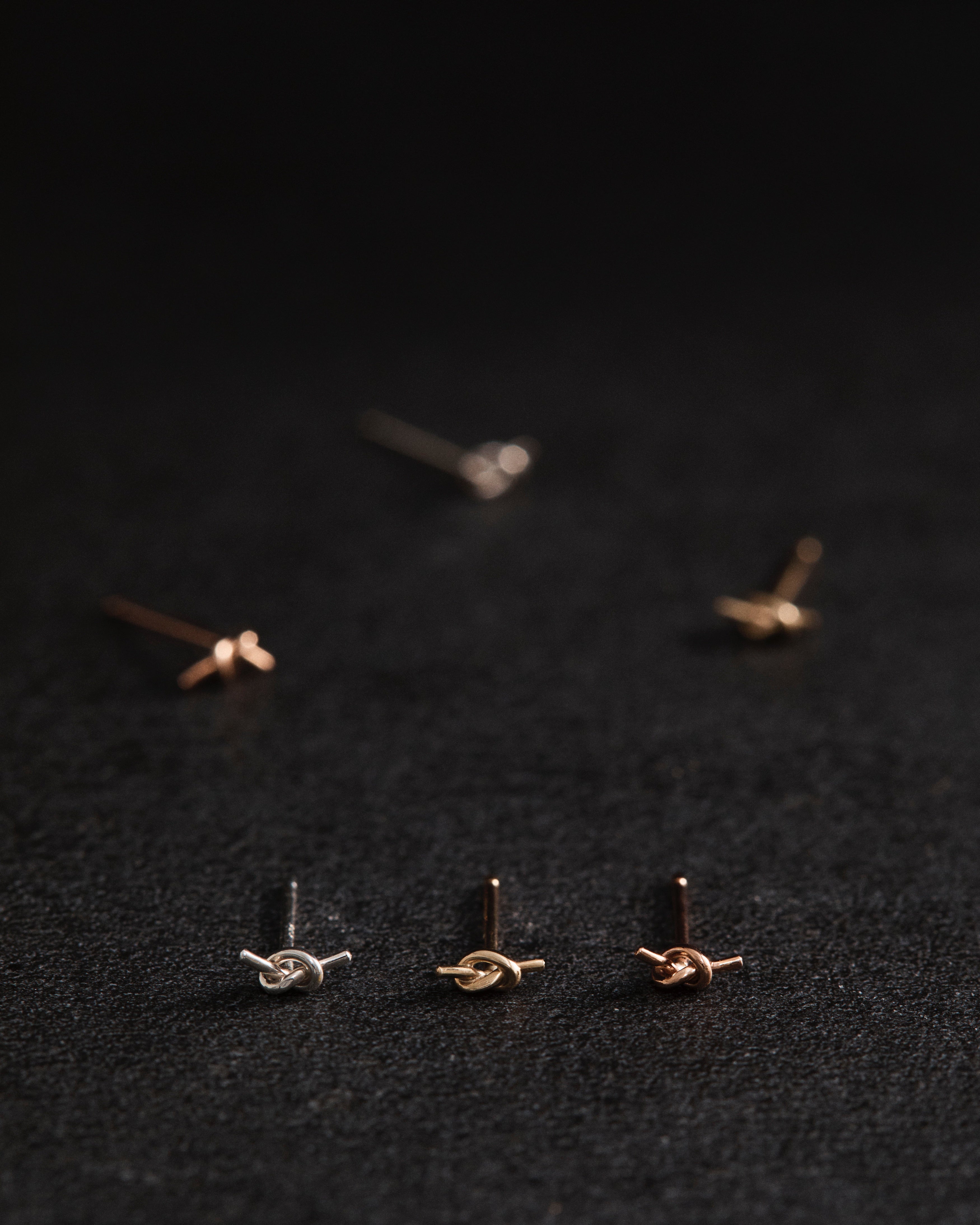 The Cara Studs in each metal.