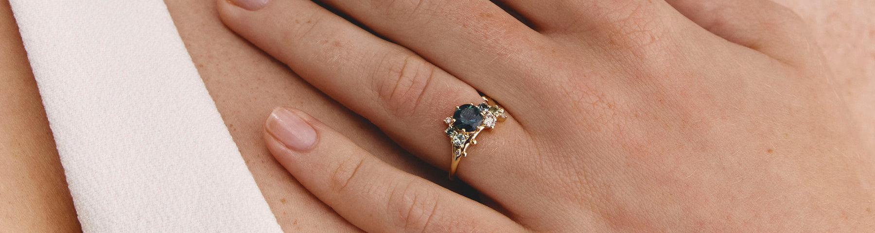 Liana Cluster Ring | Australian Sapphire & Champagne Diamonds