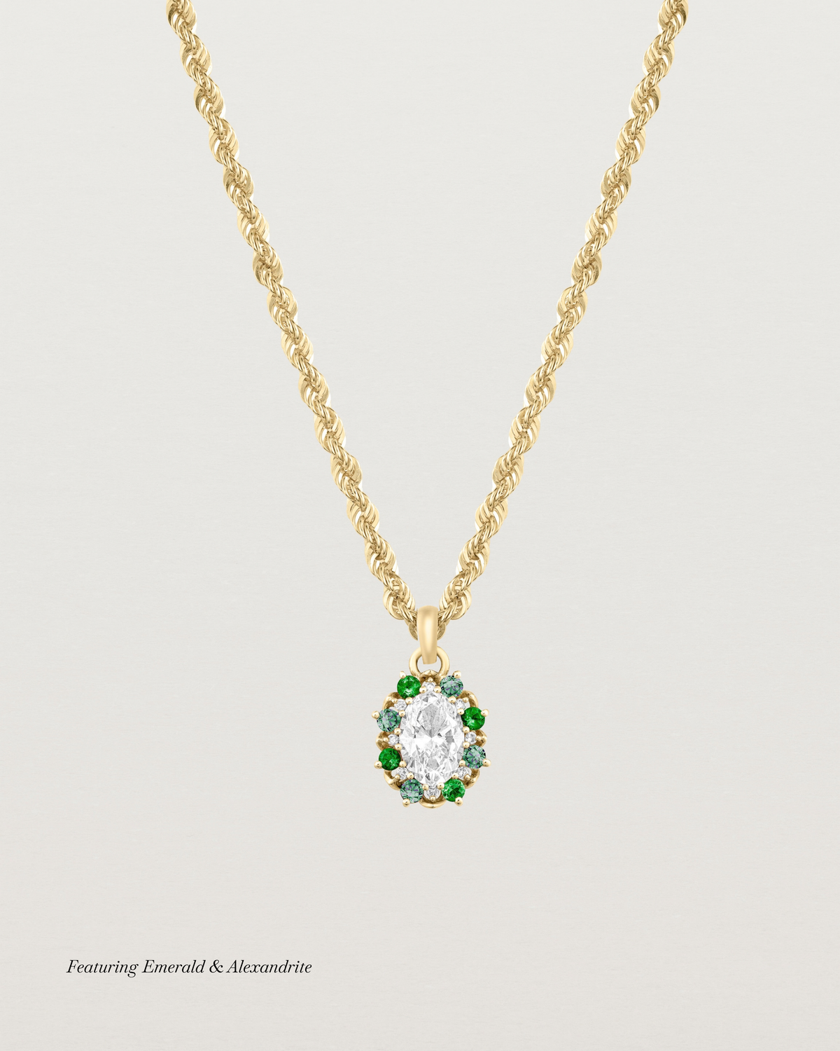 Eirene Halo Necklace | Laboratory Grown Diamonds & Birthstones