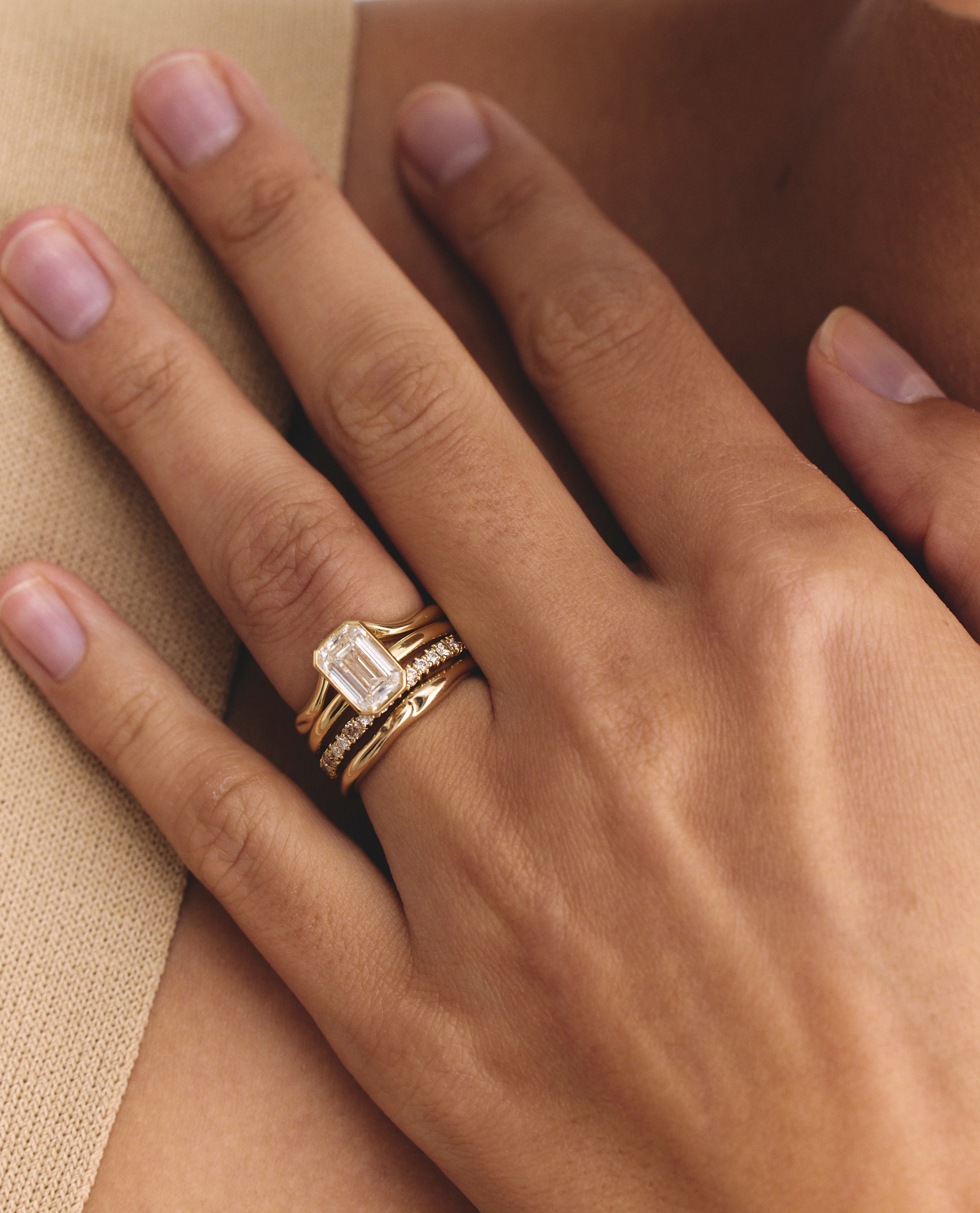 Emerald Cut Bezel Solitaire | Diamond