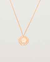 Front view of the Aeneid Necklace in Rose Gold.