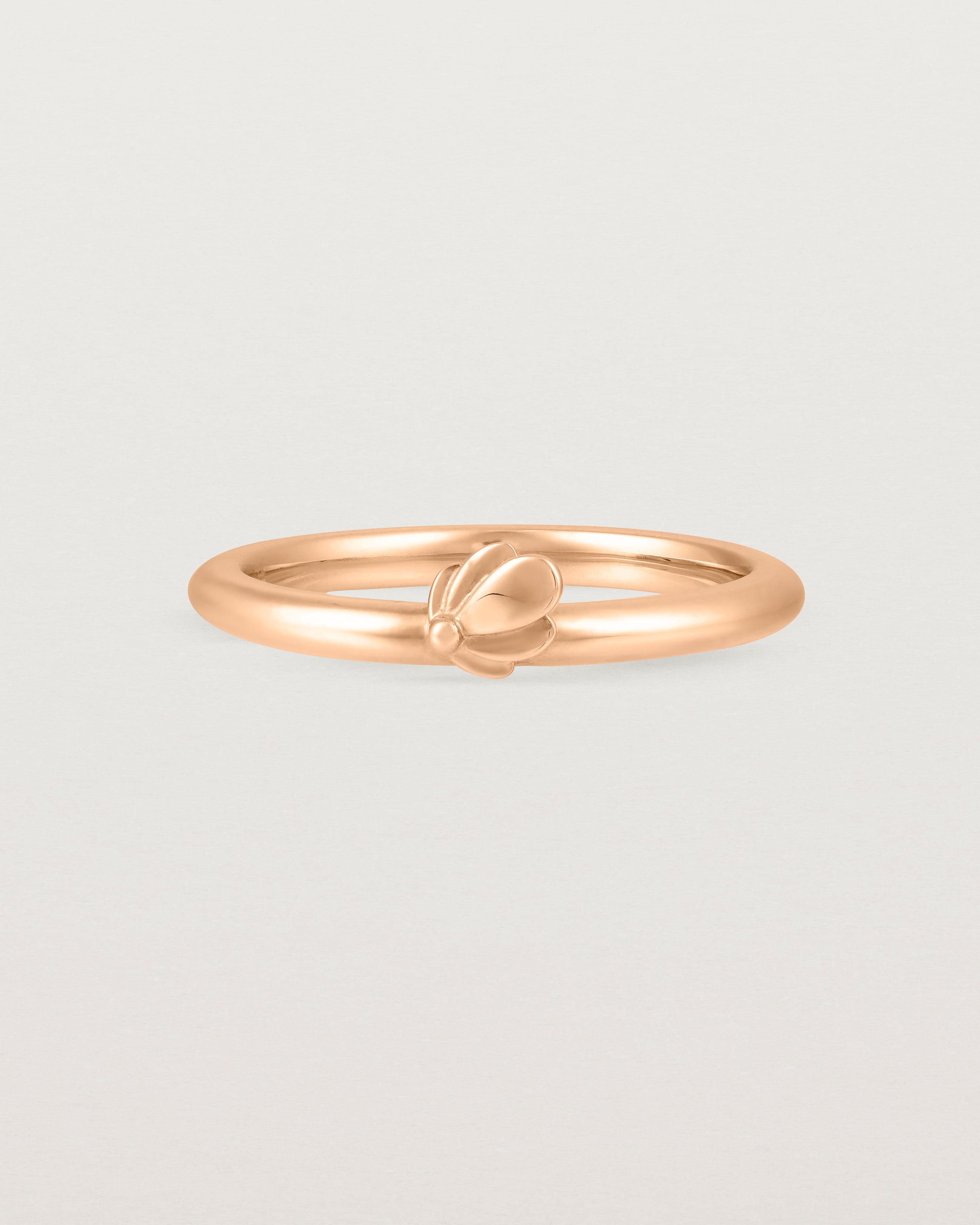 Front view of the Aeris Stacking Ring in Rose Gold.