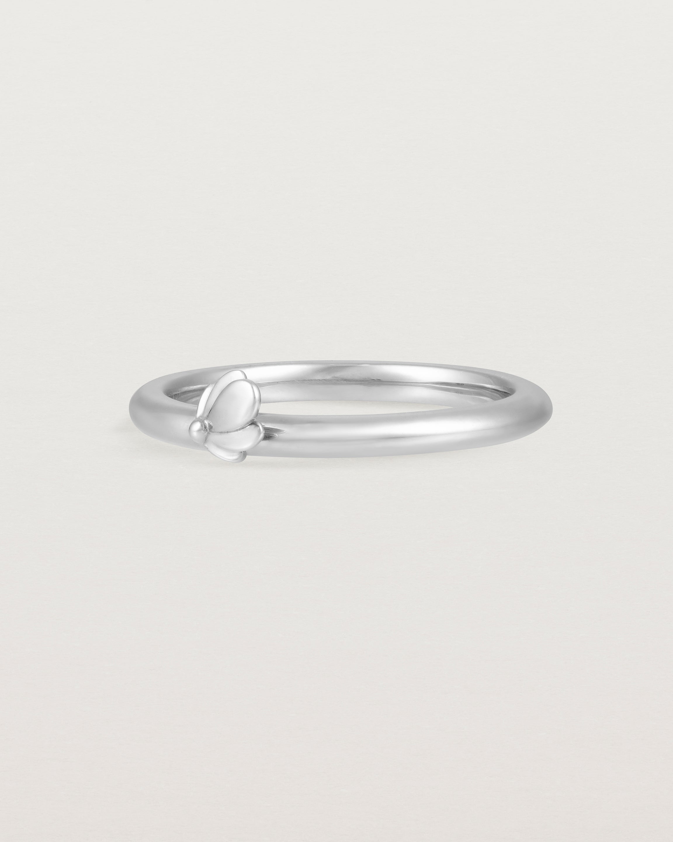 Angled view of the Aeris Stacking Ring in Sterling Silver.