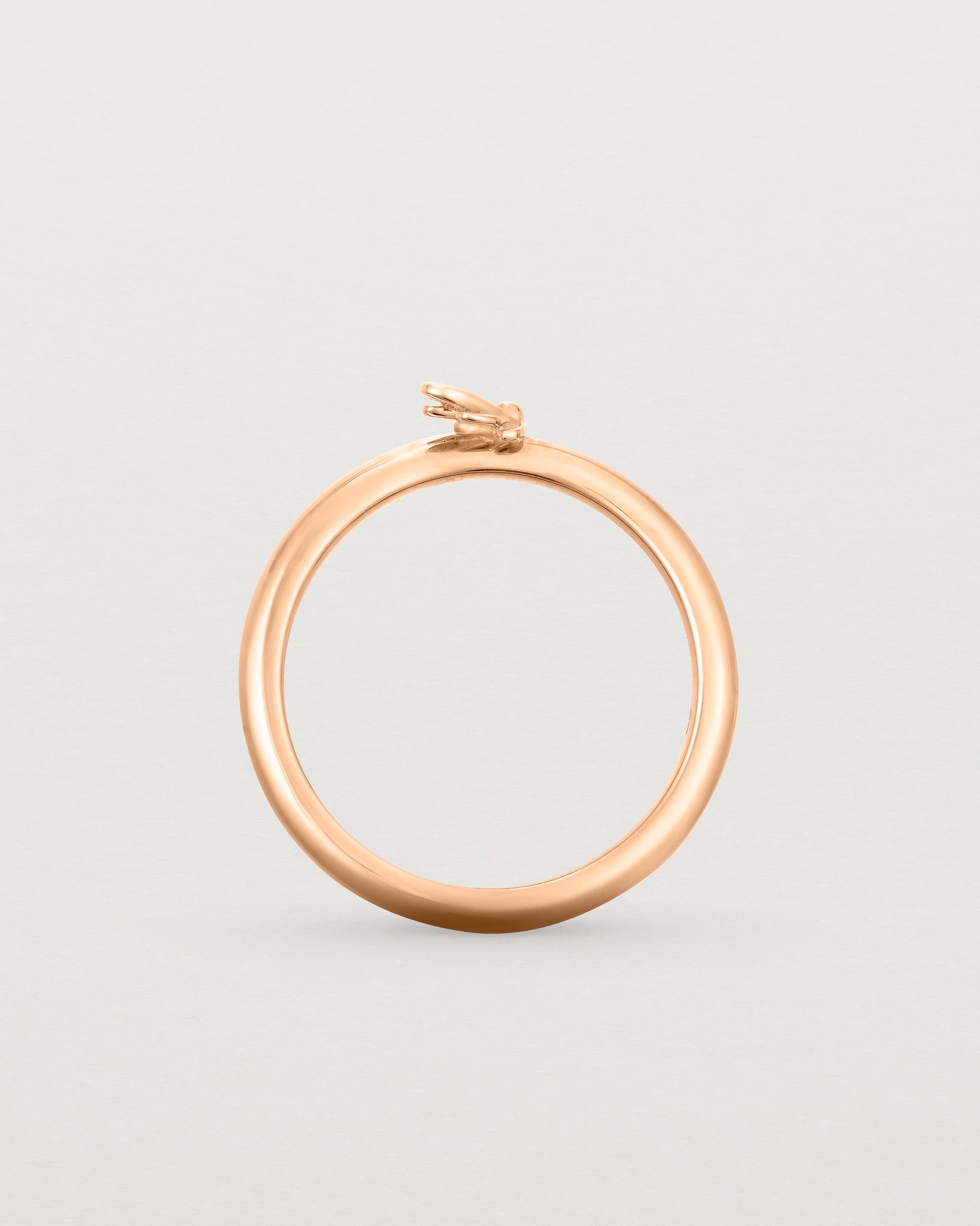 Standing view of the Aeris Stacking Ring in Rose Gold.