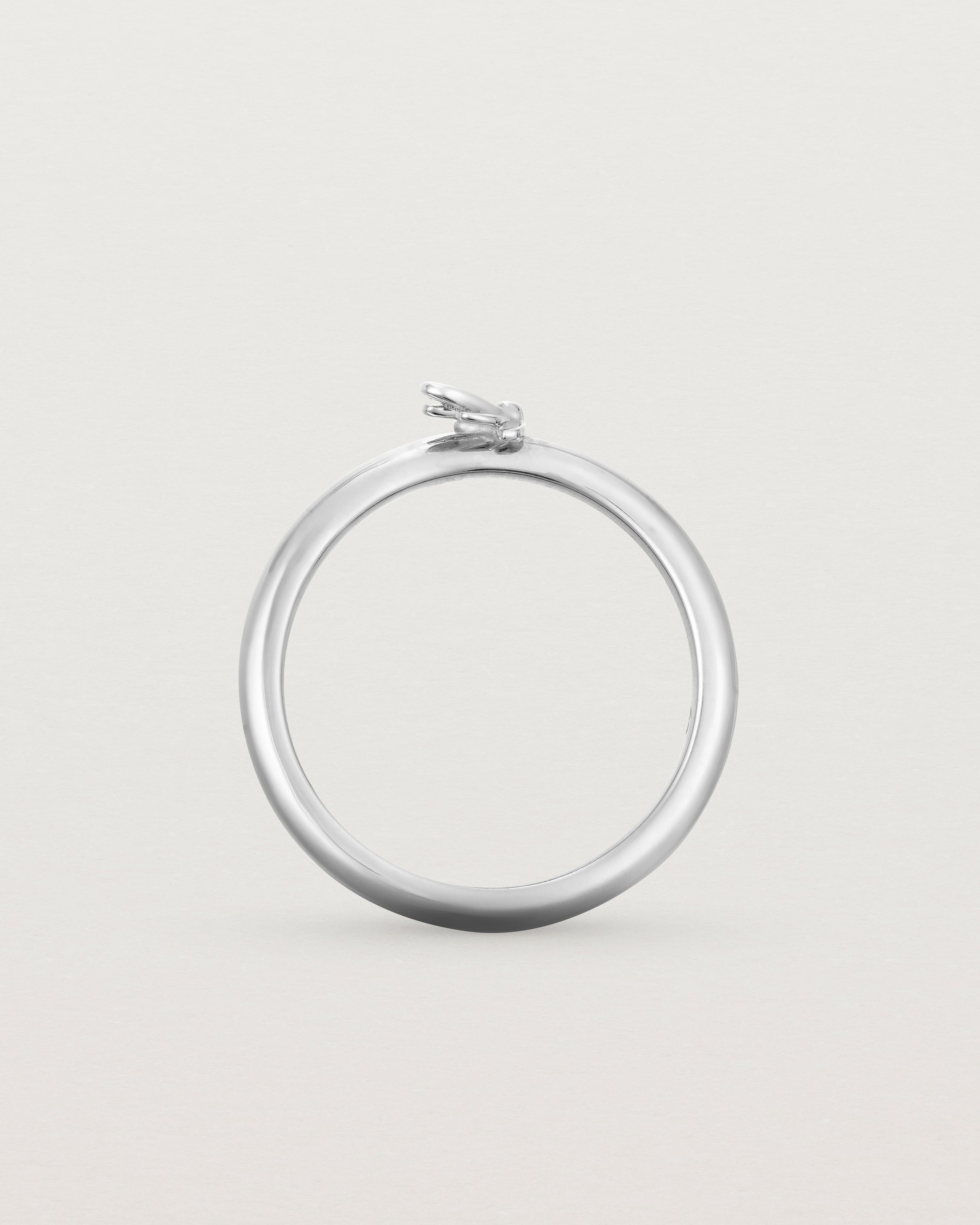Standing view of the Aeris Stacking Ring in Sterling Silver.