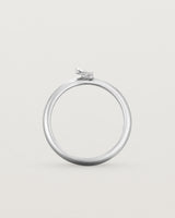 Standing view of the Aeris Stacking Ring in Sterling Silver.