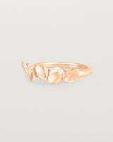 Angled view of the Aeris Wrap Ring | Diamonds in Rose Gold.