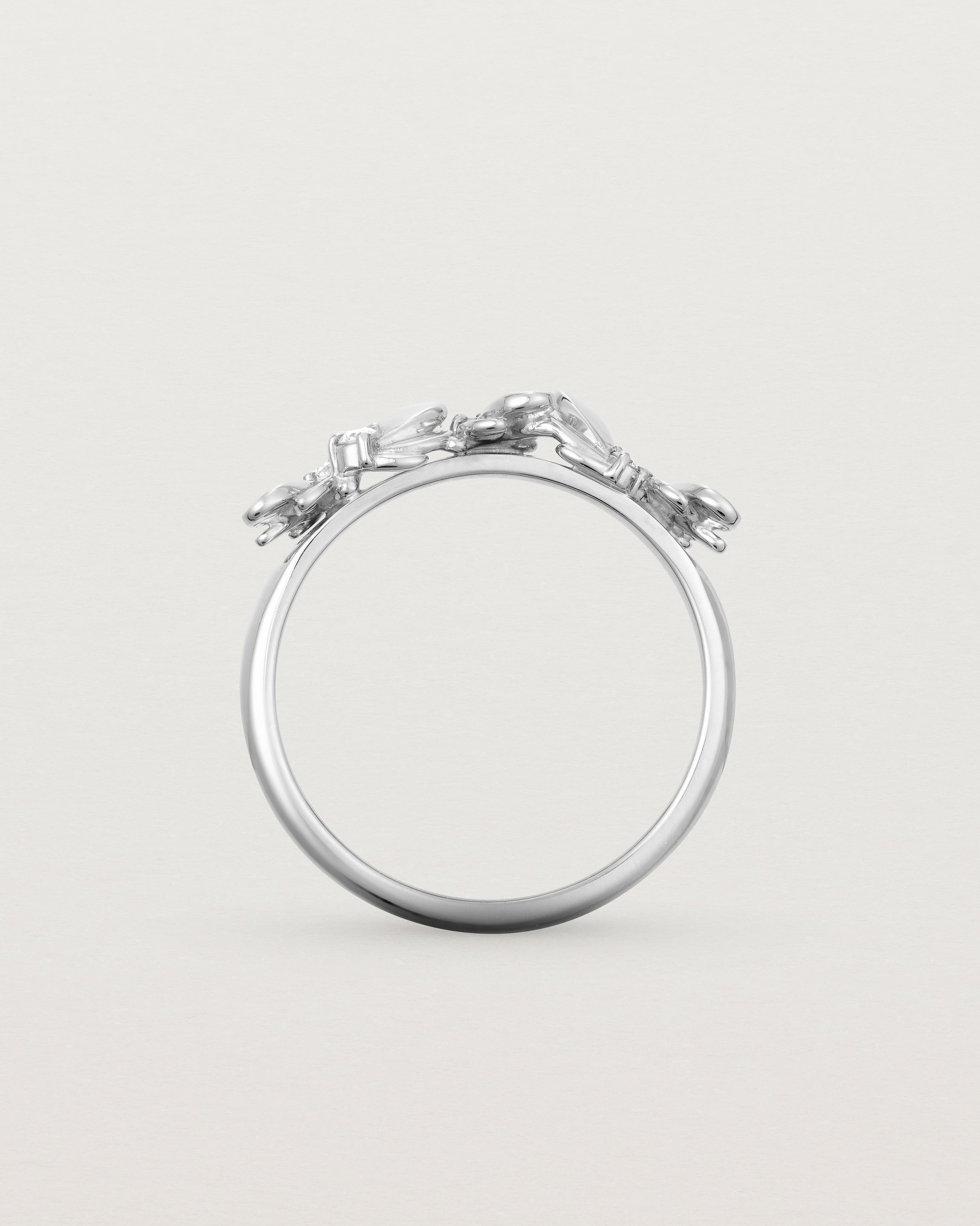 Standing view of the Aeris Wrap Ring | Diamonds in White Gold.