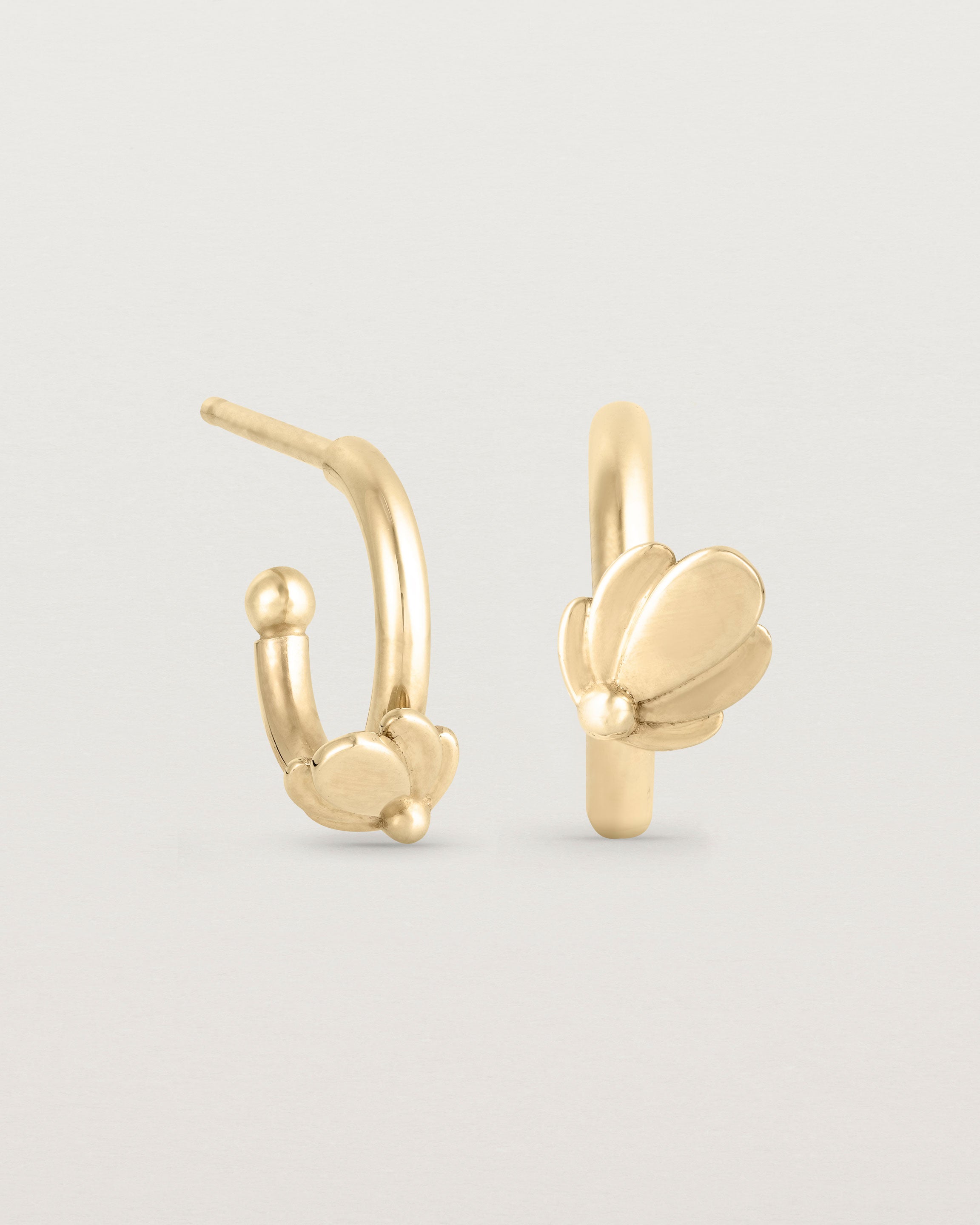 A pair of Aeris Hoops in yellow gold.