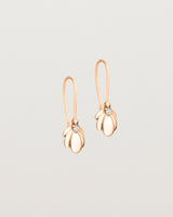 Angled view of the Aeris Earrings | Diamond | Rose Gold.