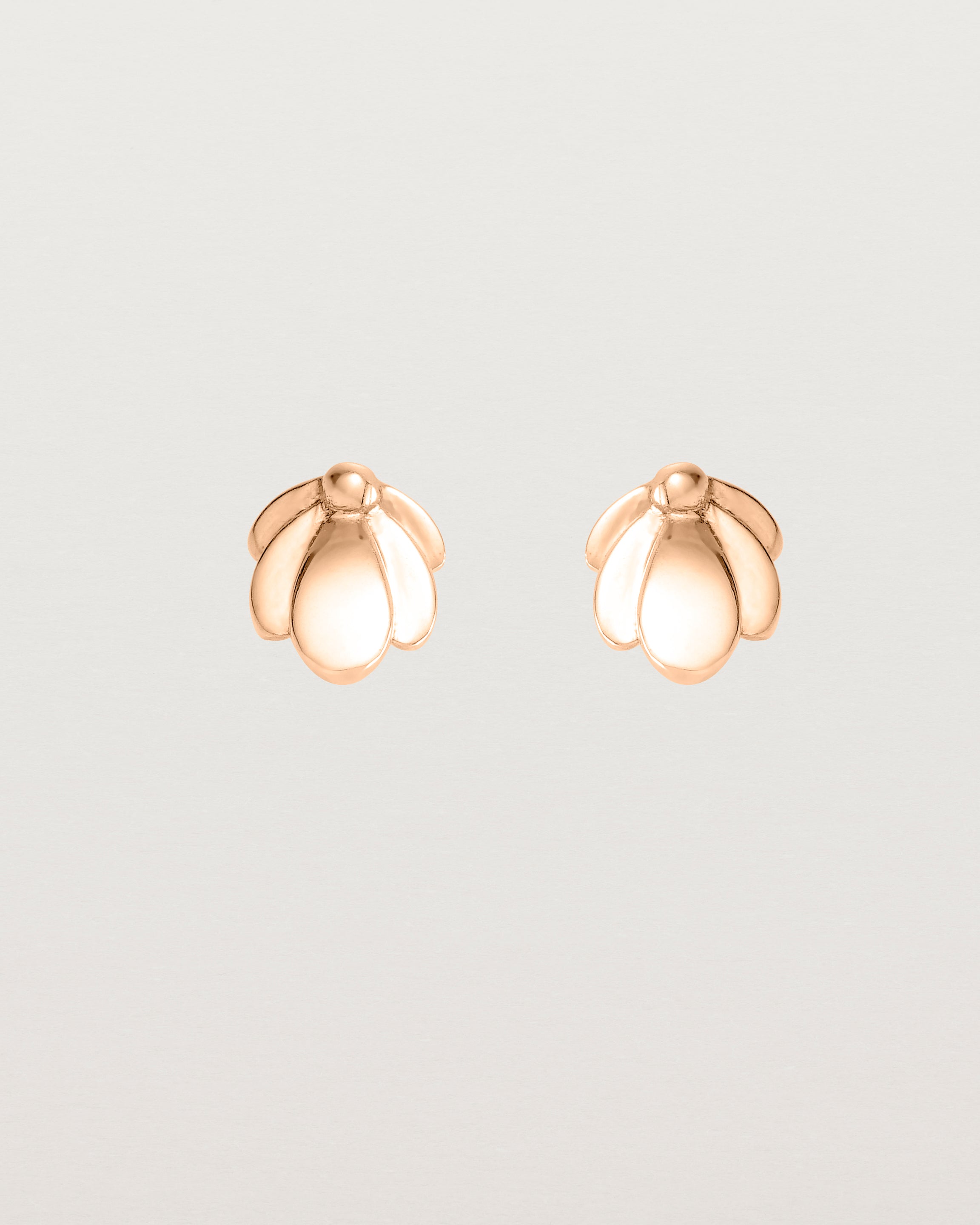 Front view of the Aeris Studs in Rose Gold.