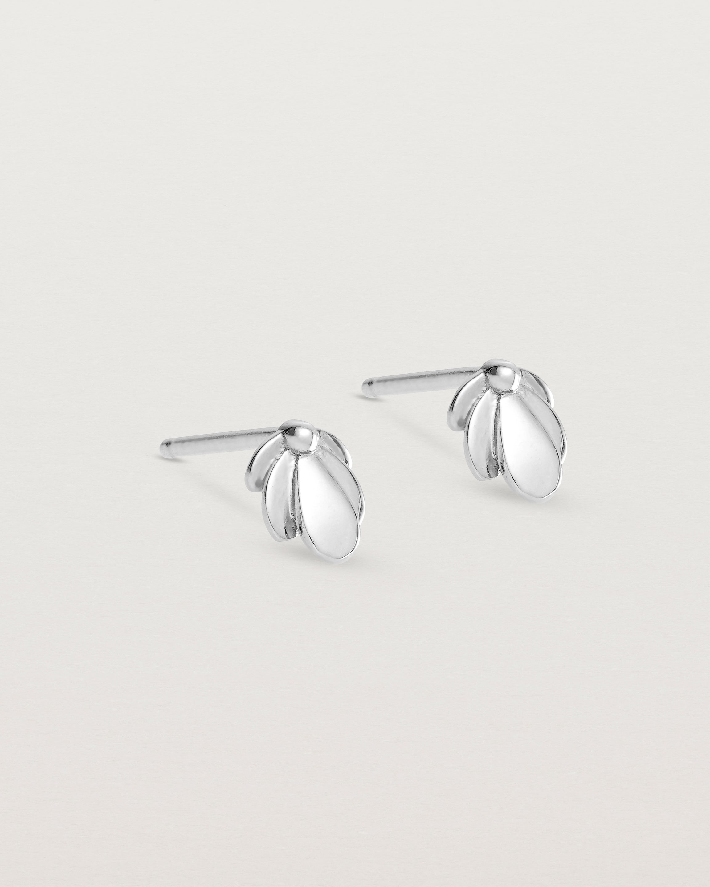 Angled view of the Aeris Studs in Sterling Silver.
