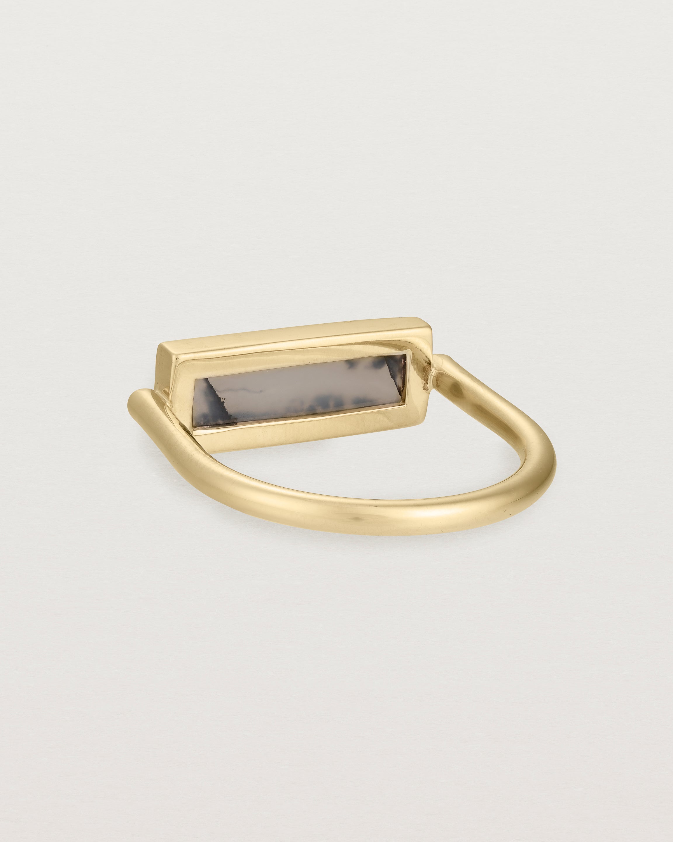 Back view of Fine Agate Cuff Ring in yellow gold