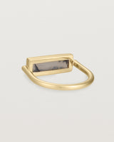 Back view of Fine Agate Cuff Ring in yellow gold