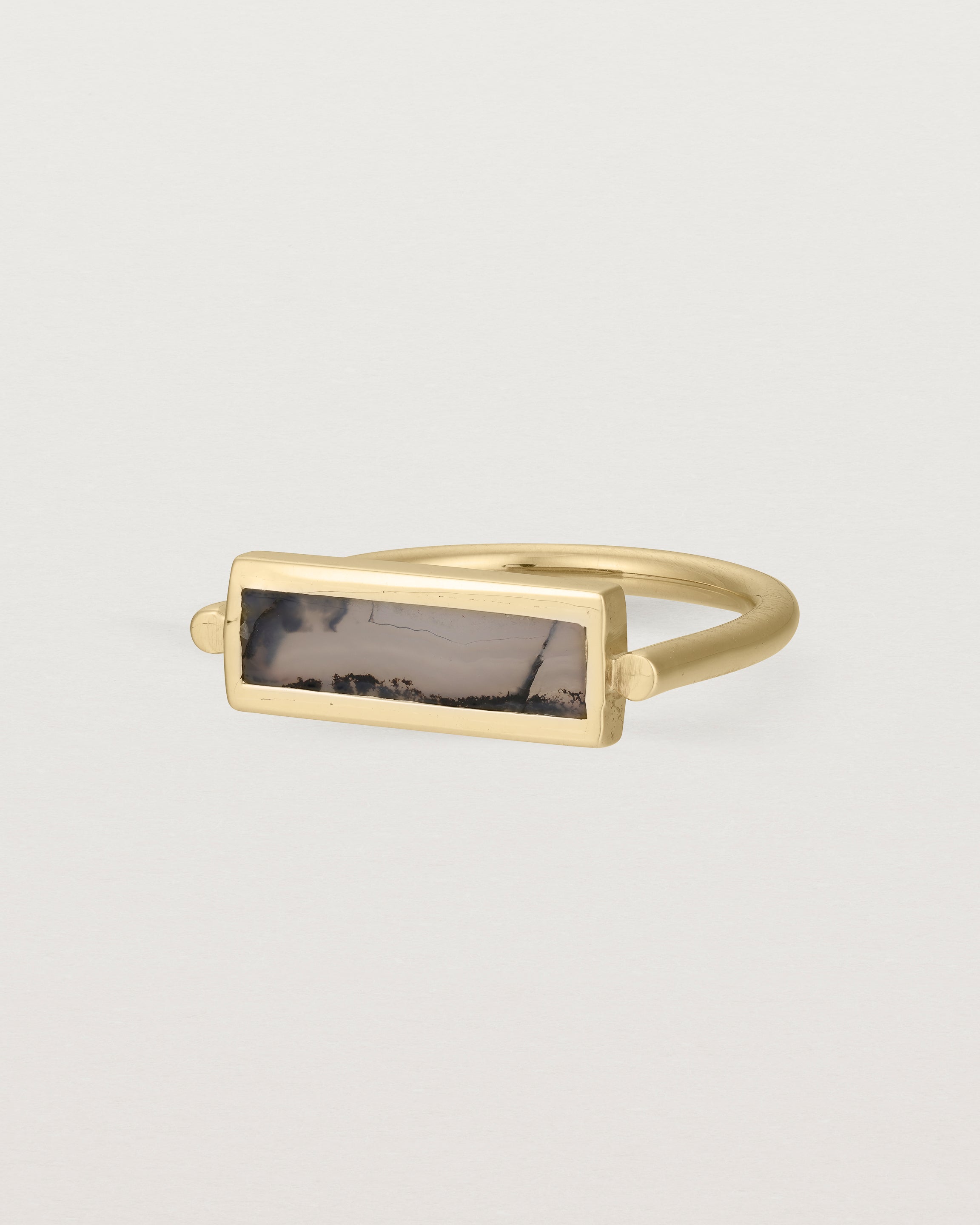 Side view of Fine Agate Cuff Ring in yellow gold