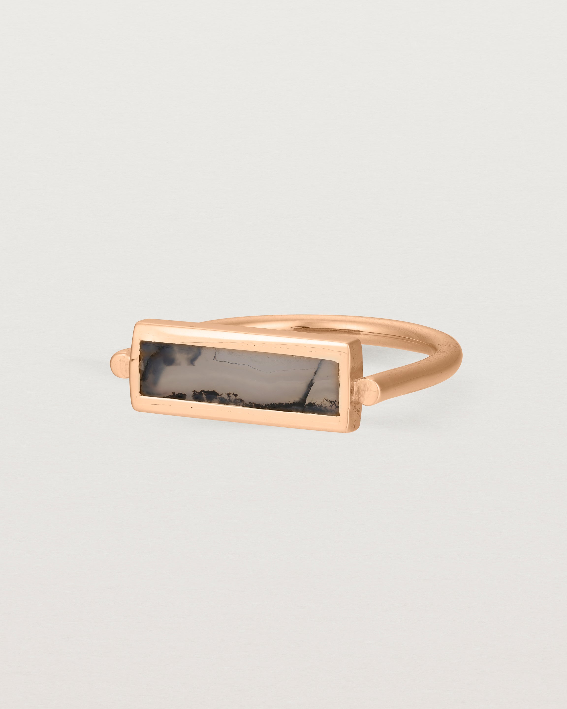 Side image of Front image of Fine Agate Cuff Ring in rose gold