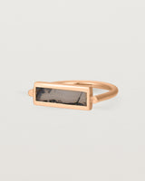 Side image of Front image of Fine Agate Cuff Ring in rose gold