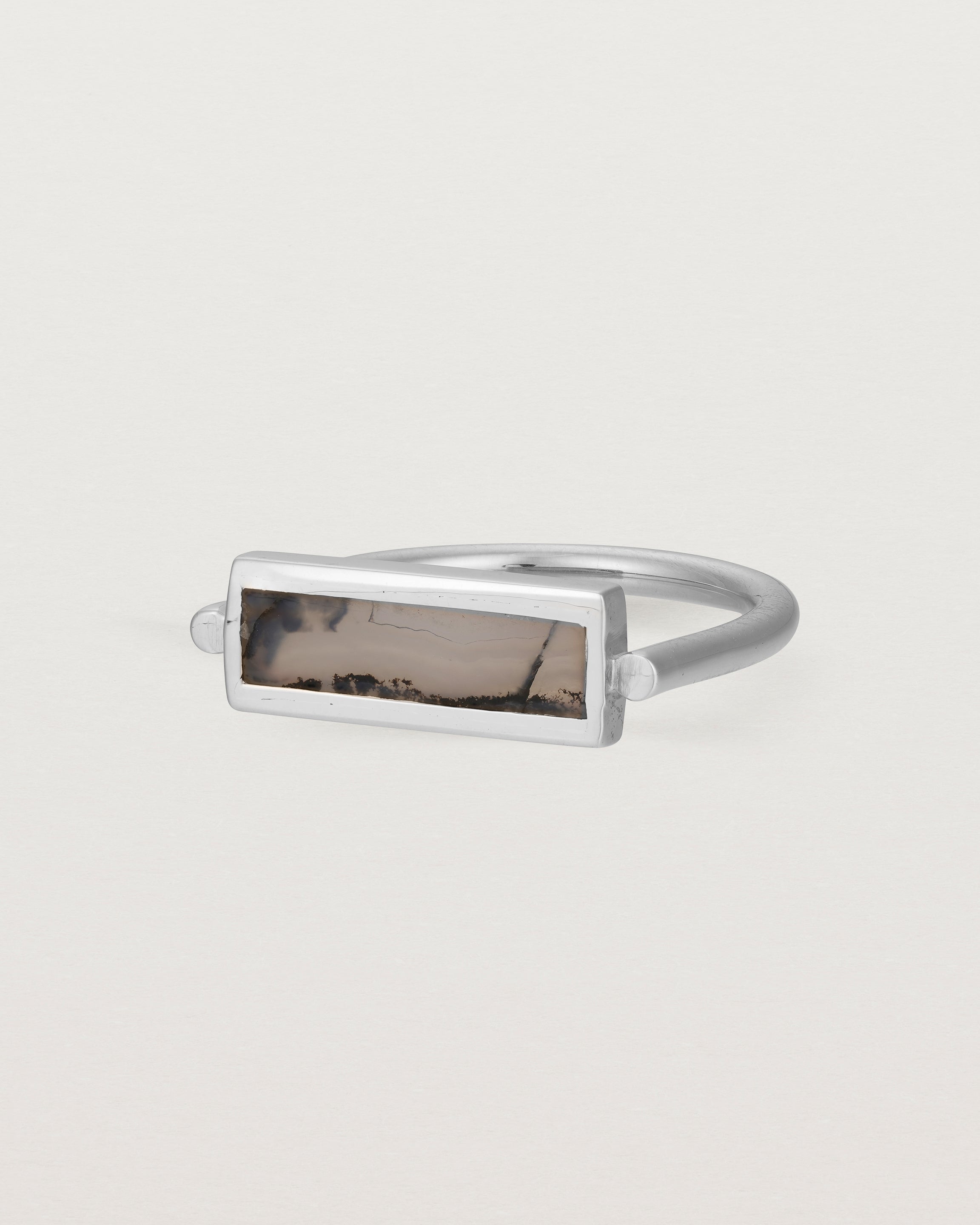 Side view of Fine Agate Cuff Ring in Sterling Silver