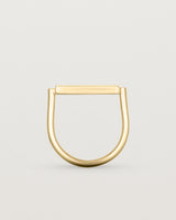 Standing view of Fine Agate Cuff Ring in yellow gold